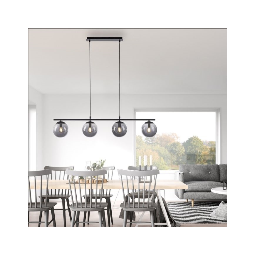 JUST LIGHT. 14604-18 - Pakabinamas sietynas WIDOW 4xE14/25W/230V juoda