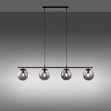 JUST LIGHT. 14604-18 - Pakabinamas sietynas WIDOW 4xE14/25W/230V juoda
