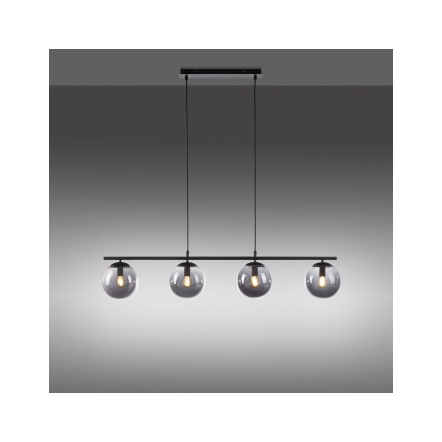 JUST LIGHT. 14604-18 - Pakabinamas sietynas WIDOW 4xE14/25W/230V juoda