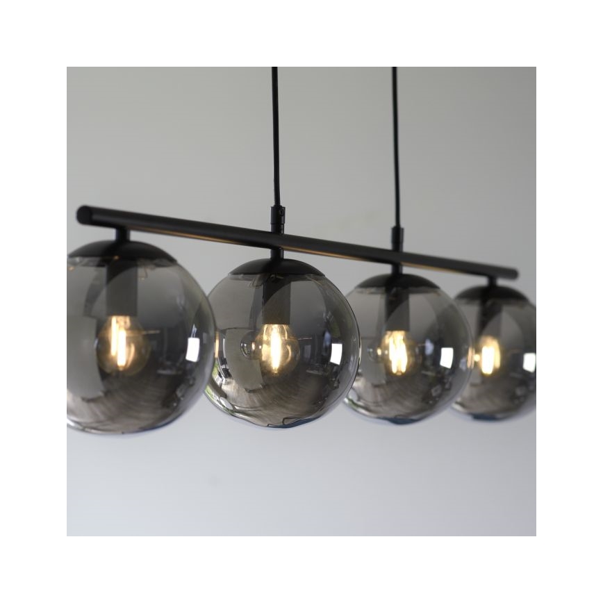 JUST LIGHT. 14604-18 - Pakabinamas sietynas WIDOW 4xE14/25W/230V juoda
