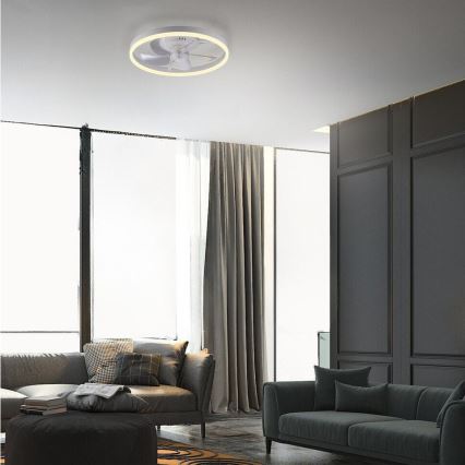 JUST LIGHT. 14624-16 - Dimeriuojamas LED lubų ventiliatorius su apšvietimu RITA LED/22W/230V 3000-6000K Ø 50 cm, balta + nuotolinis valdymas