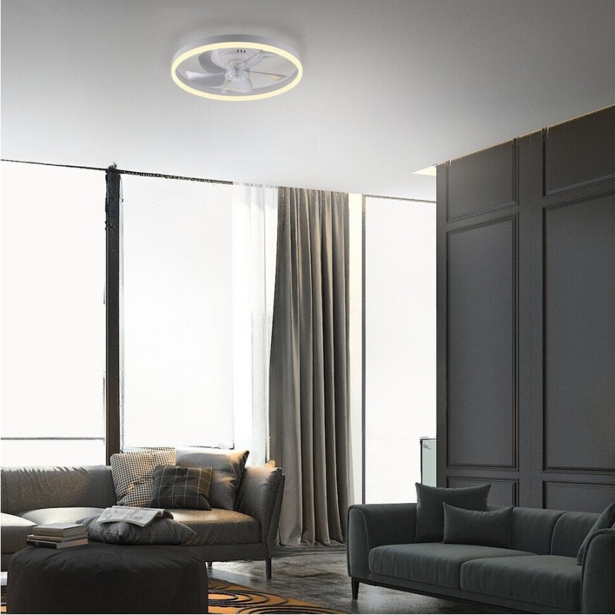JUST LIGHT. 14624-16 - Dimeriuojamas LED lubų ventiliatorius su apšvietimu RITA LED/22W/230V 3000-6000K Ø 50 cm, balta + nuotolinis valdymas