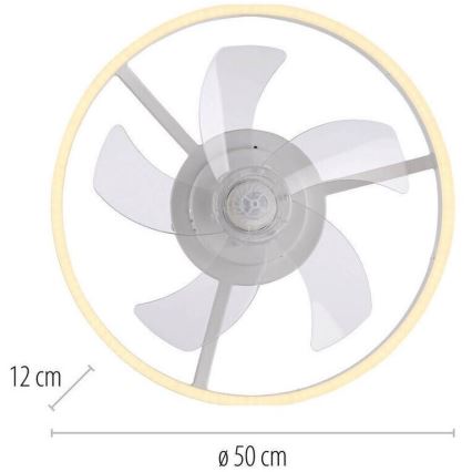 JUST LIGHT. 14624-16 - Dimeriuojamas LED lubų ventiliatorius su apšvietimu RITA LED/22W/230V 3000-6000K Ø 50 cm, balta + nuotolinis valdymas