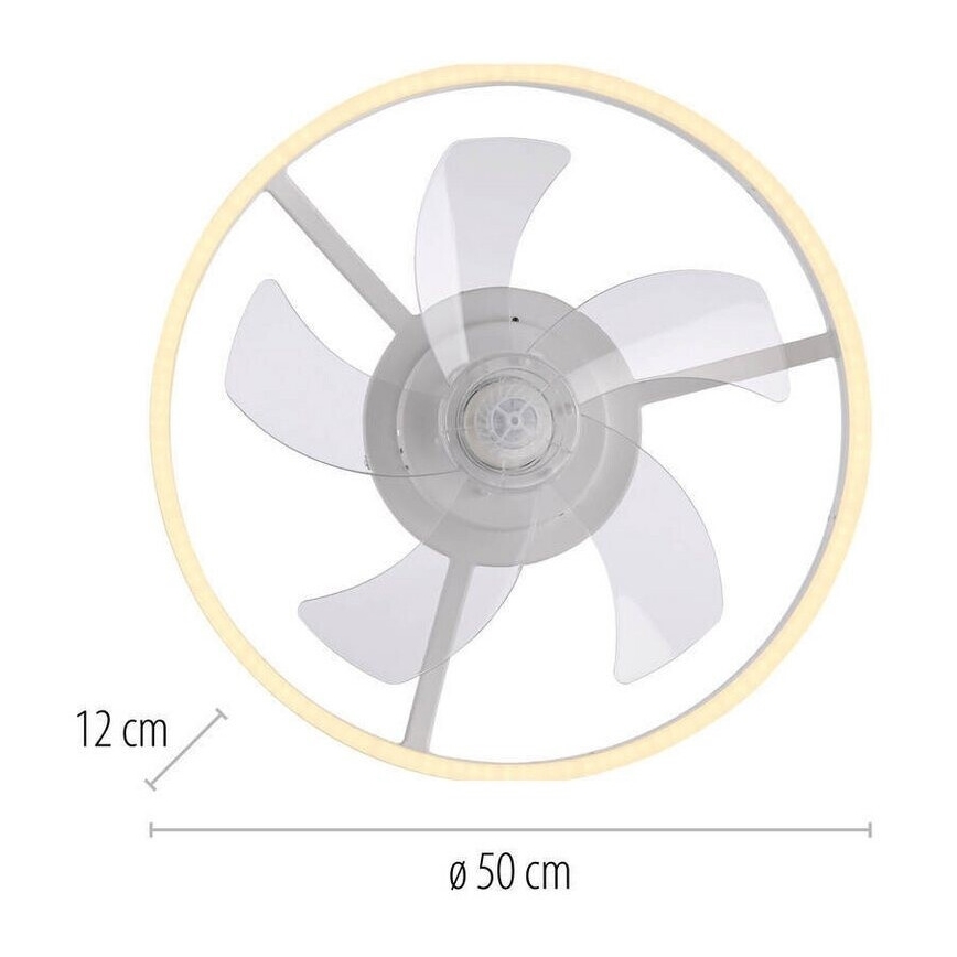 JUST LIGHT. 14624-16 - Dimeriuojamas LED lubų ventiliatorius su apšvietimu RITA LED/22W/230V 3000-6000K Ø 50 cm, balta + nuotolinis valdymas