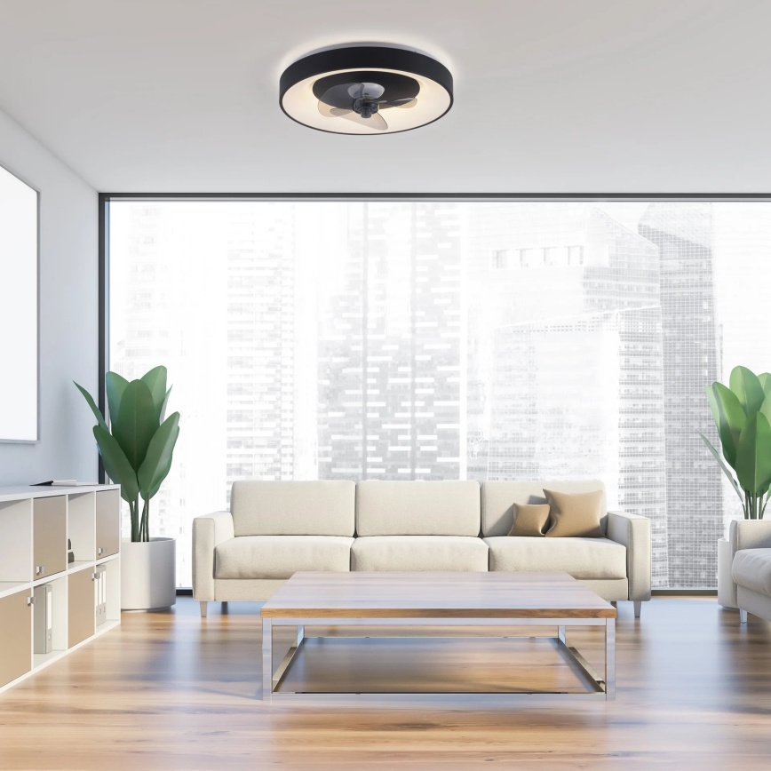 JUST LIGHT. 14644-18 - LED Pritemdomas lubinis šviestuvas su ventiliatoriumi VENIKA LED/36W/230V diametras 48,6 cm 2700-5000K + nuotolinio valdymo pultas