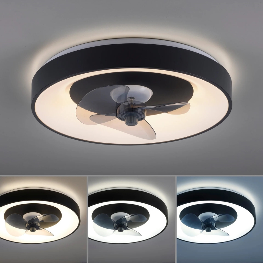 JUST LIGHT. 14644-18 - LED Pritemdomas lubinis šviestuvas su ventiliatoriumi VENIKA LED/36W/230V diametras 48,6 cm 2700-5000K + nuotolinio valdymo pultas