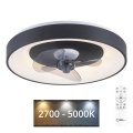 JUST LIGHT. 14644-18 - LED Pritemdomas lubinis šviestuvas su ventiliatoriumi VENIKA LED/36W/230V diametras 48,6 cm 2700-5000K + nuotolinio valdymo pultas