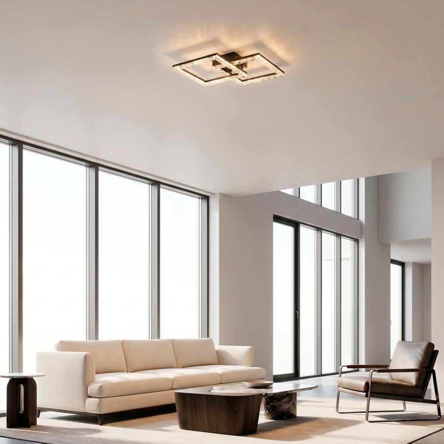 JUST LIGHT. 14732-18 - LED lubinis šviestuvas GLITRA LED/17,5W/230V 37,6x37,6 cm juoda
