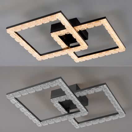 JUST LIGHT. 14732-18 - LED lubinis šviestuvas GLITRA LED/17,5W/230V 37,6x37,6 cm juoda