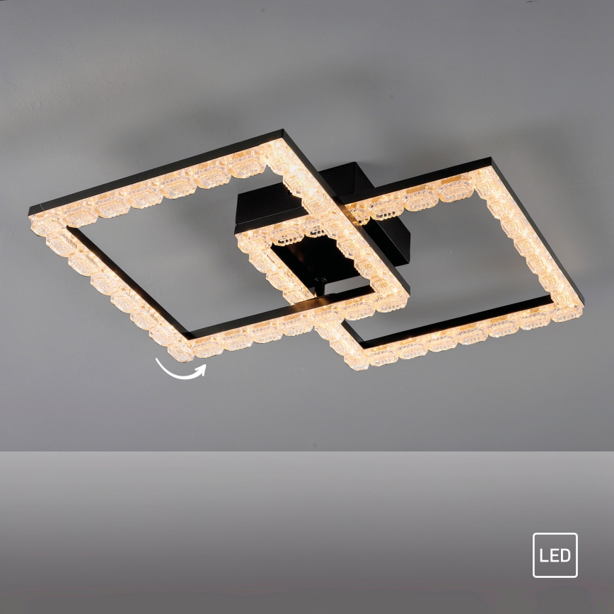 JUST LIGHT. 14732-18 - LED lubinis šviestuvas GLITRA LED/17,5W/230V 37,6x37,6 cm juoda