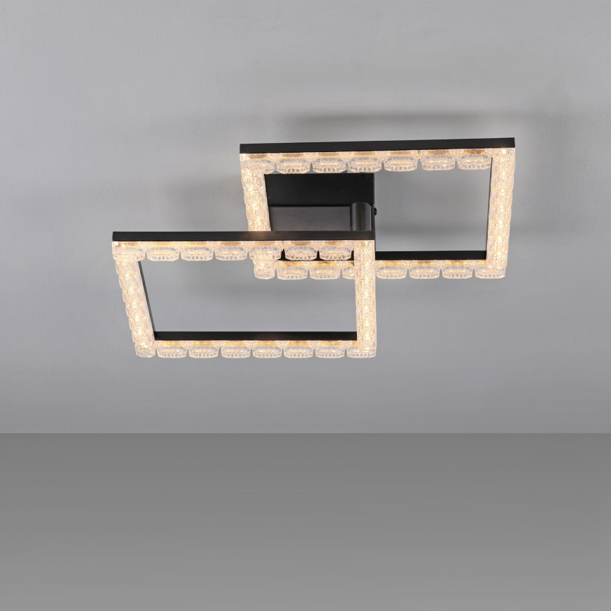 JUST LIGHT. 14732-18 - LED lubinis šviestuvas GLITRA LED/17,5W/230V 37,6x37,6 cm juoda