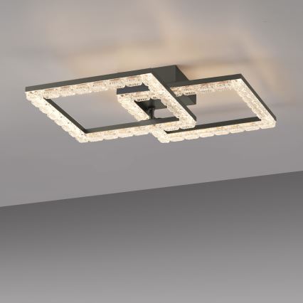JUST LIGHT. 14732-18 - LED lubinis šviestuvas GLITRA LED/17,5W/230V 37,6x37,6 cm juoda