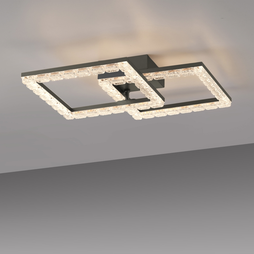 JUST LIGHT. 14732-18 - LED lubinis šviestuvas GLITRA LED/17,5W/230V 37,6x37,6 cm juoda