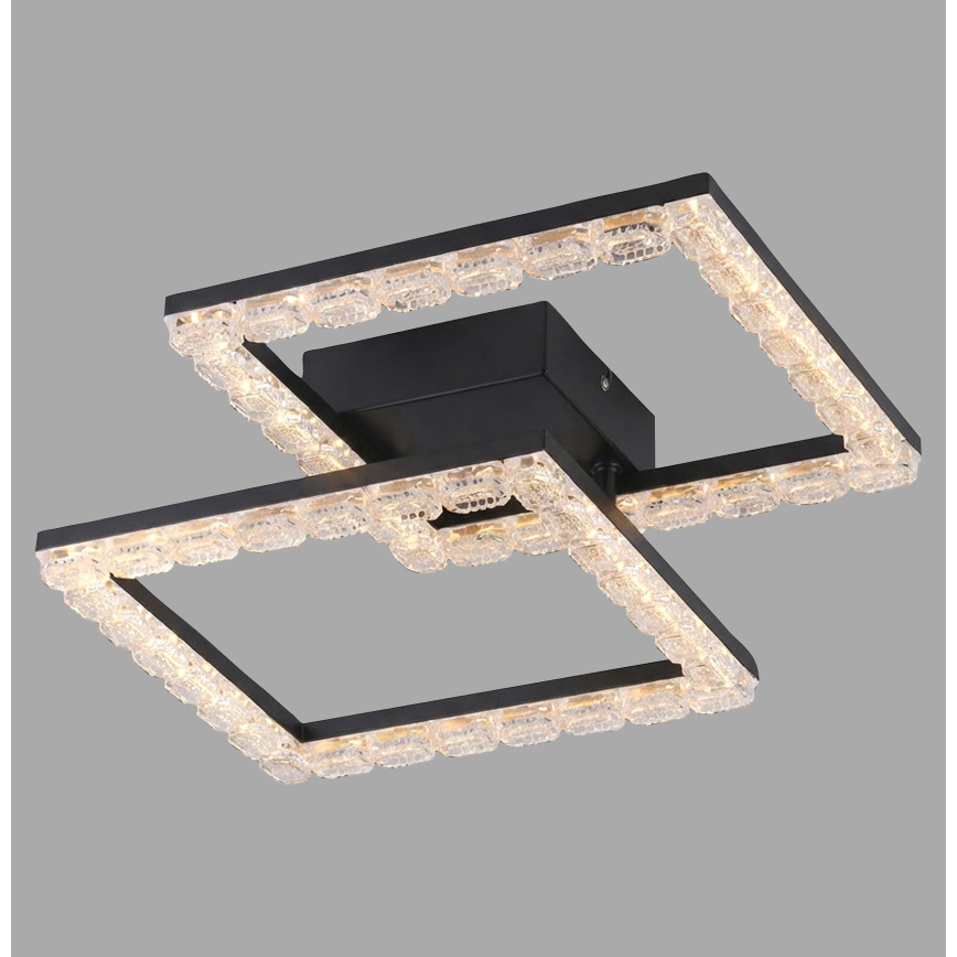 JUST LIGHT. 14732-18 - LED lubinis šviestuvas GLITRA LED/17,5W/230V 37,6x37,6 cm juoda