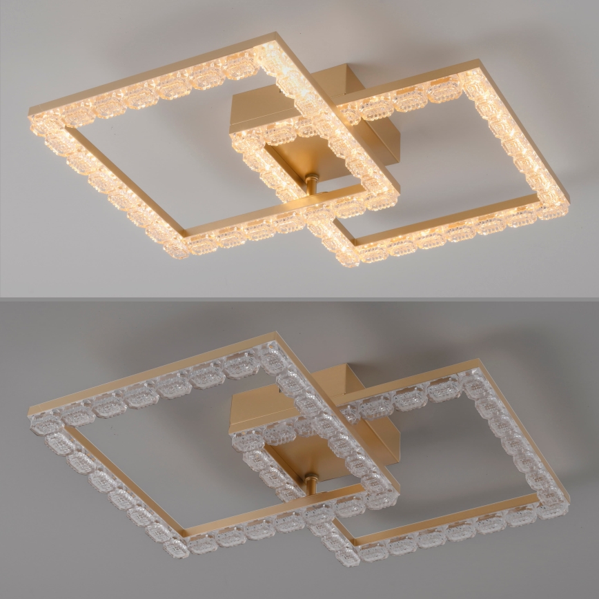 JUST LIGHT. 14732-60 - LED lubinis šviestuvas GLITRA LED/17,5W/230V 37,6x37,6 cm auksinis