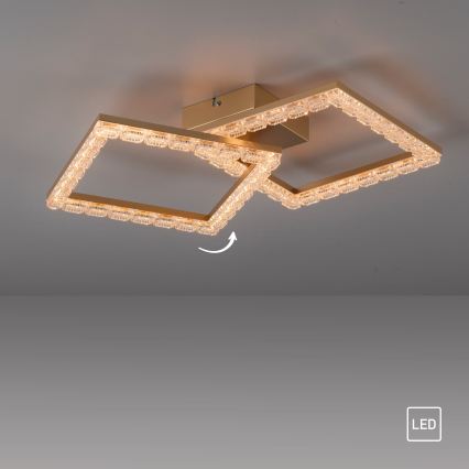 JUST LIGHT. 14732-60 - LED lubinis šviestuvas GLITRA LED/17,5W/230V 37,6x37,6 cm auksinis