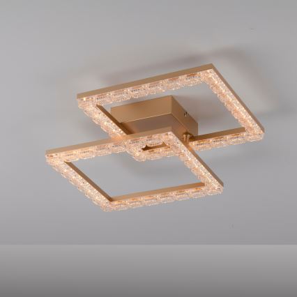 JUST LIGHT. 14732-60 - LED lubinis šviestuvas GLITRA LED/17,5W/230V 37,6x37,6 cm auksinis