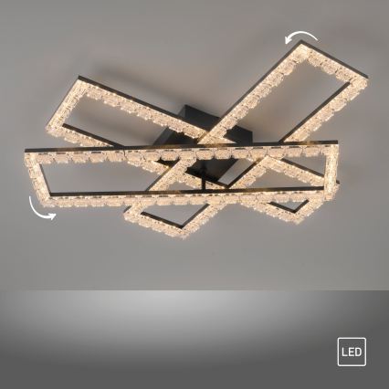 JUST LIGHT. 14733-18 - LED Lubinis šviestuvas GLITRA LED/35W/230V 57x72 cm juoda
