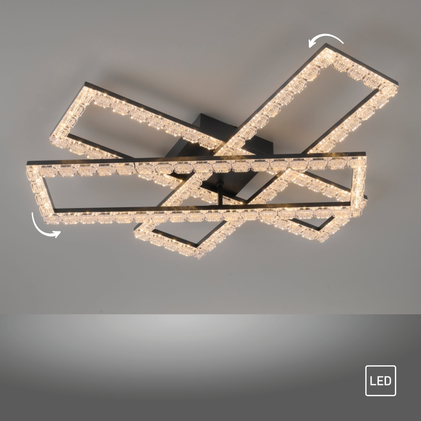 JUST LIGHT. 14733-18 - LED Lubinis šviestuvas GLITRA LED/35W/230V 57x72 cm juoda