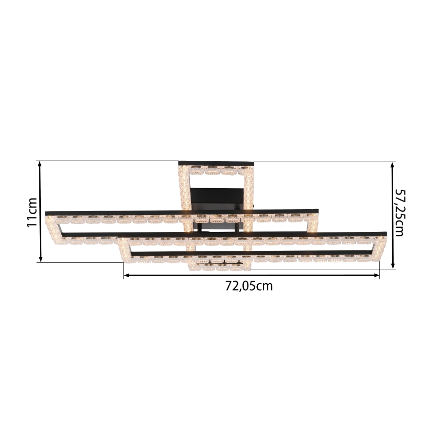 JUST LIGHT. 14733-18 - LED Lubinis šviestuvas GLITRA LED/35W/230V 57x72 cm juoda