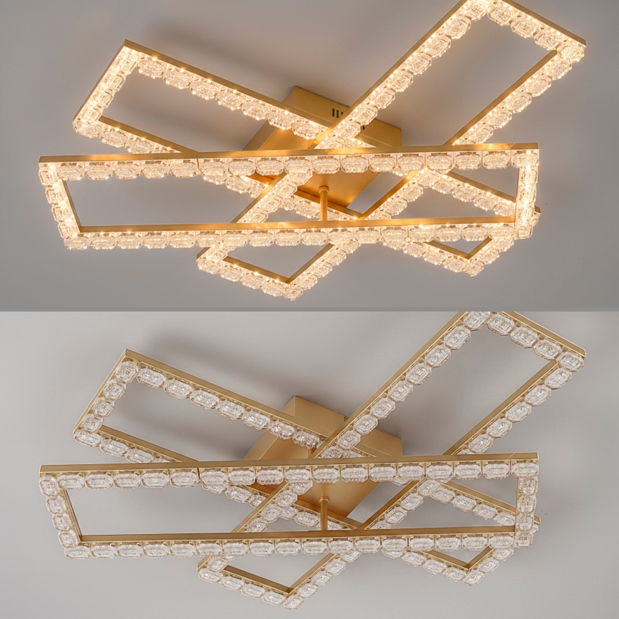 JUST LIGHT. 14733-60 - LED lubinis šviestuvas GLITRA LED/35W/230V 57,25x72,05 cm auksinis