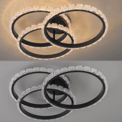 JUST LIGHT. 14734-18 - LED Lubinis šviestuvas GLITRA LED/37W/230V skers. 50 cm juodas