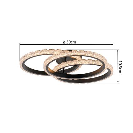 JUST LIGHT. 14734-18 - LED Lubinis šviestuvas GLITRA LED/37W/230V skers. 50 cm juodas
