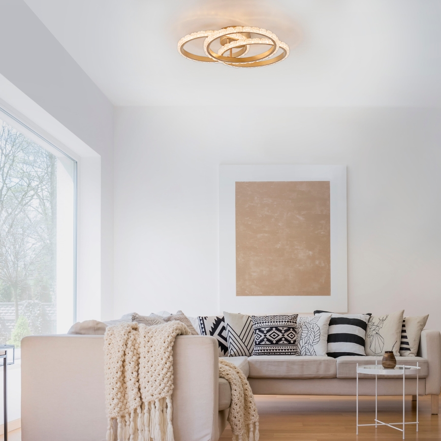 JUST LIGHT. 14734-60 - LED lubinis šviestuvas GLITRA LED/37W/230V Ø 50 cm aukso spalvos