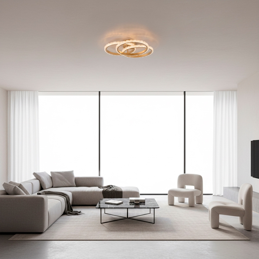 JUST LIGHT. 14734-60 - LED lubinis šviestuvas GLITRA LED/37W/230V Ø 50 cm aukso spalvos