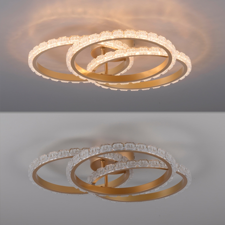 JUST LIGHT. 14734-60 - LED lubinis šviestuvas GLITRA LED/37W/230V Ø 50 cm aukso spalvos