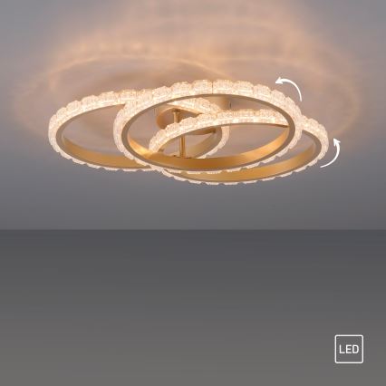 JUST LIGHT. 14734-60 - LED lubinis šviestuvas GLITRA LED/37W/230V Ø 50 cm aukso spalvos