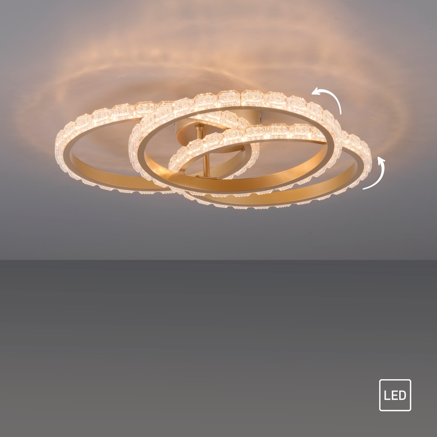 JUST LIGHT. 14734-60 - LED lubinis šviestuvas GLITRA LED/37W/230V Ø 50 cm aukso spalvos