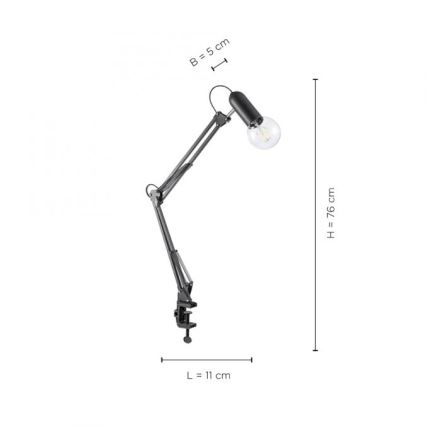 JUST LIGHT. 14773-18 - Stalinis šviestuvas su gnybtu TURN ME 1xE27/60W/230V juoda