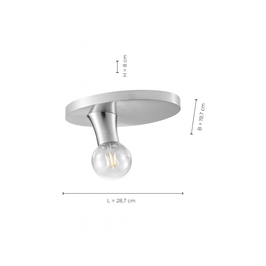 JUST LIGHT. 14777-55 - Lubinis šviestuvas TURN ME 1xE27/60W/230V matinis chromas