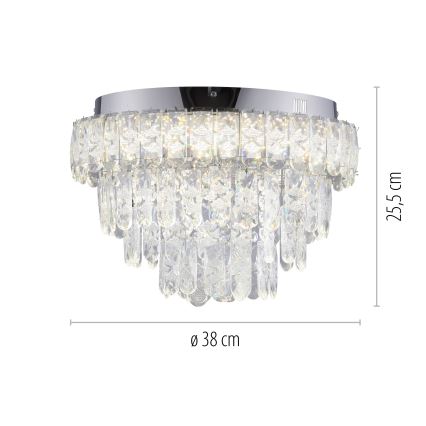 JUST LIGHT. 15092-17 - LED lubinis šviestuvas KULUNKA LED/33W/230V skersmuo 38 cm blizgus chromas