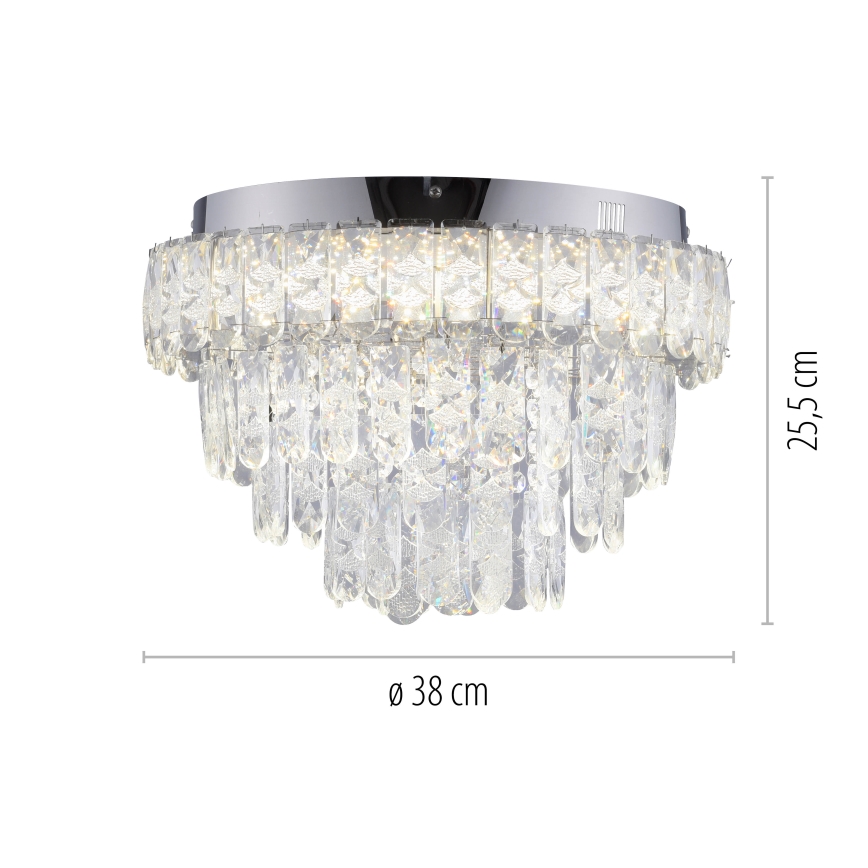 JUST LIGHT. 15092-17 - LED lubinis šviestuvas KULUNKA LED/33W/230V skersmuo 38 cm blizgus chromas