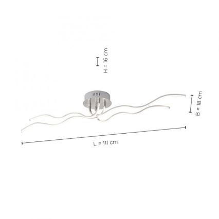 JUST LIGHT. 15126-55 - LED Ant pagrindo montuojamas sietynas WAVE LED/29,4W/230V matinis chromas