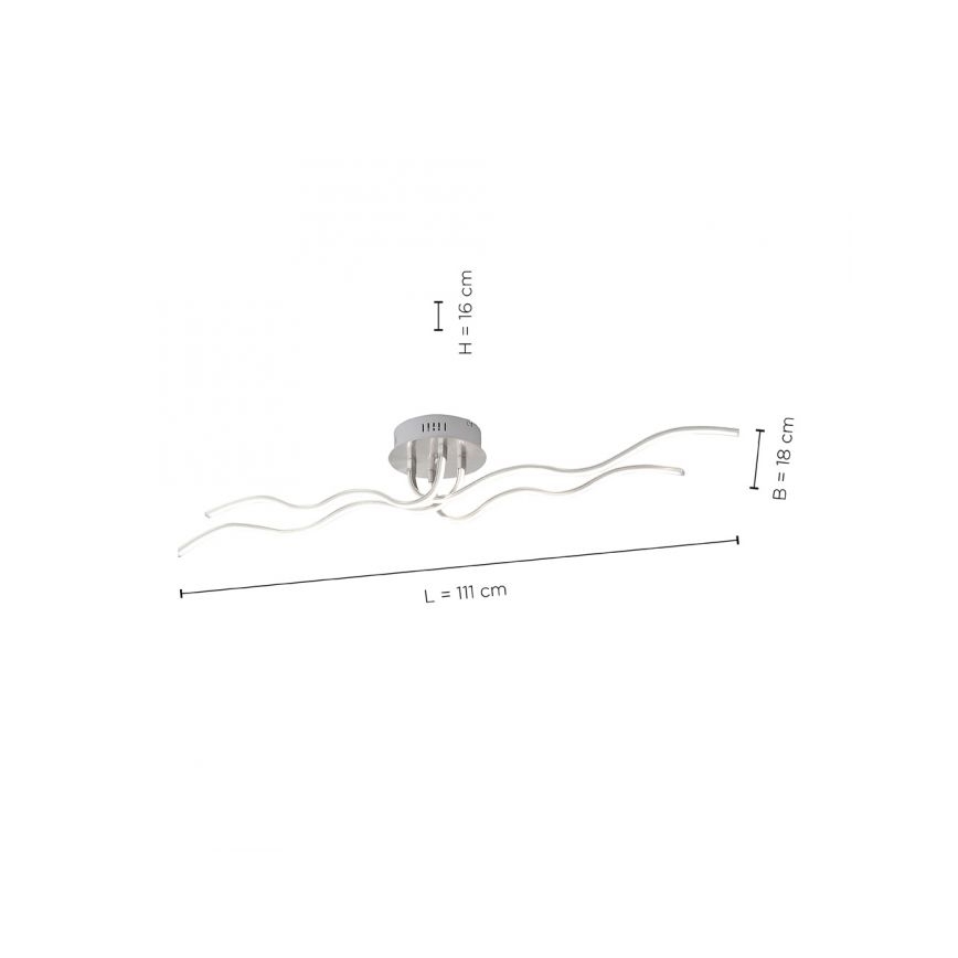 JUST LIGHT. 15126-55 - LED Ant pagrindo montuojamas sietynas WAVE LED/29,4W/230V matinis chromas