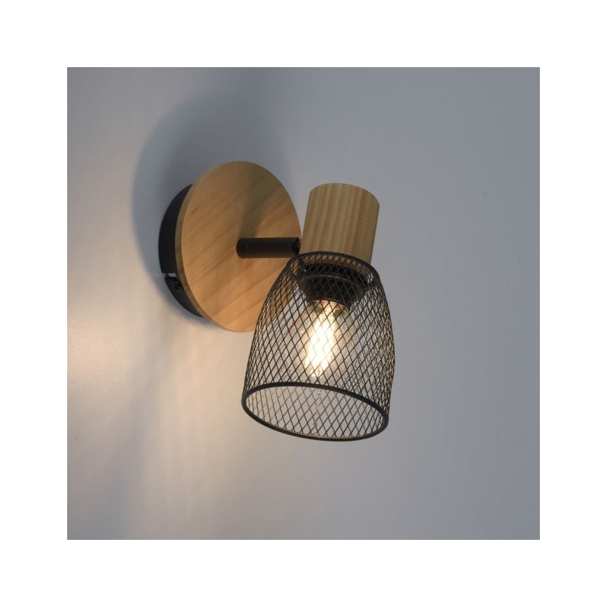 JUST LIGHT. 15191-79 - Sieninis akcentinis šviestuvas TAMIS 1xE14/10W/230V pušis