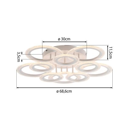 JUST LIGHT. 15268-16 - LED lubinis šviestuvas CRYSTALLO LED/48,5W/230V skersmuo 68,6 cm baltas