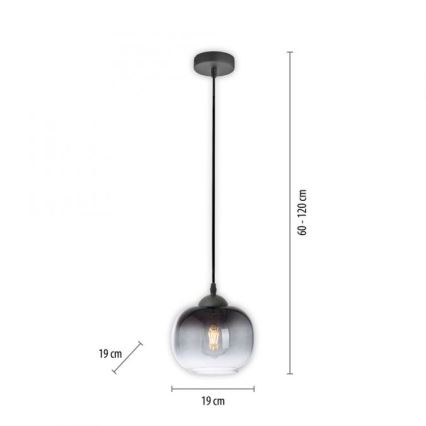 JUST LIGHT. 15420-18 - Pakabinamas sietynas ZEA 1xE27/25W/230V juoda