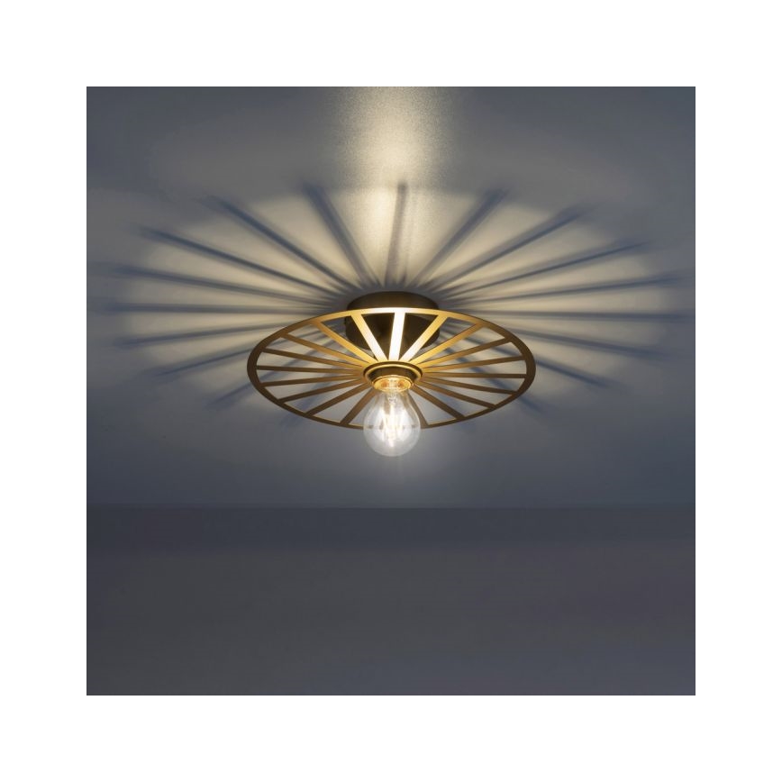 JUST LIGHT. 15635-60 - Lubinis šviestuvas SPIKE 1xE27/40W/230V diametras 30 cm žalvaris