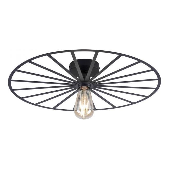 JUST LIGHT. 15636-18 - Lubinis šviestuvas SPIKE 1xE27/40W/230V diametras 50 cm juoda
