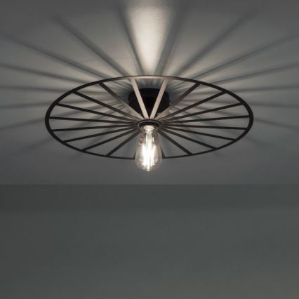 JUST LIGHT. 15636-18 - Lubinis šviestuvas SPIKE 1xE27/40W/230V diametras 50 cm juoda
