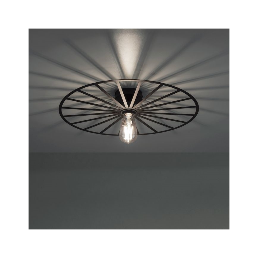 JUST LIGHT. 15636-18 - Lubinis šviestuvas SPIKE 1xE27/40W/230V diametras 50 cm juoda