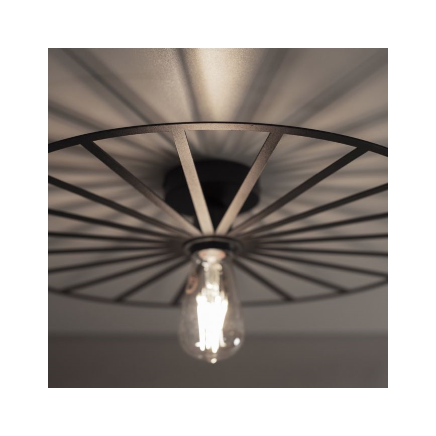JUST LIGHT. 15636-18 - Lubinis šviestuvas SPIKE 1xE27/40W/230V diametras 50 cm juoda