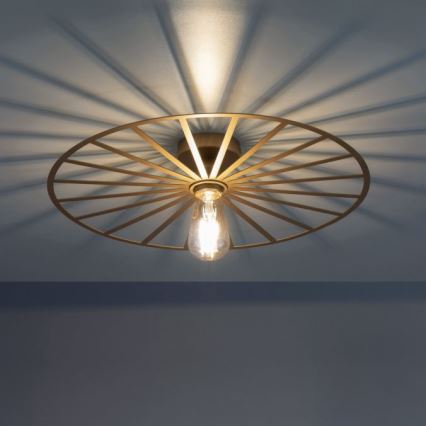 JUST LIGHT. 15636-60 - Lubinis šviestuvas SPIKE 1xE27/40W/230V diametras 50 cm žalvaris