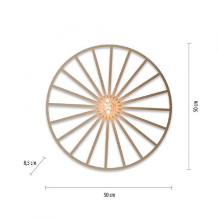 JUST LIGHT. 15636-60 - Lubinis šviestuvas SPIKE 1xE27/40W/230V diametras 50 cm žalvaris