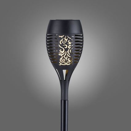 JUST LIGHT. 19106-18-3 - KOMPLEKTAS 3x LED apšvietimas, įkraunamas saulės energija FACKEL LED/0,24W/1,2V 200 mAh IP44 juoda