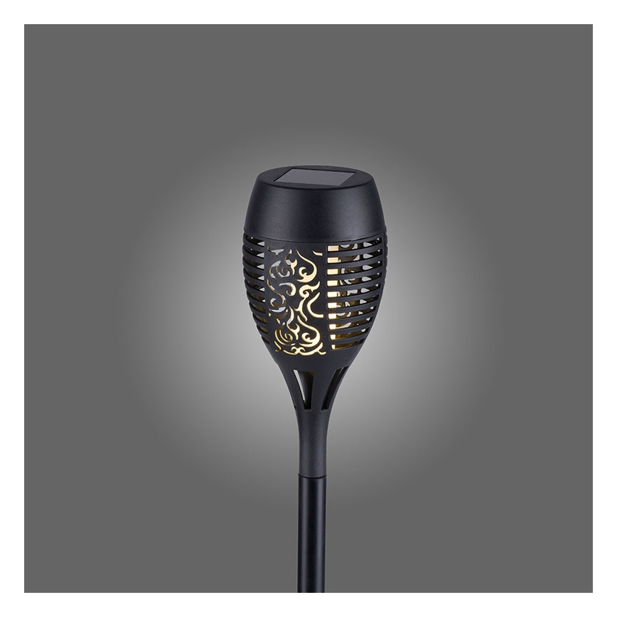JUST LIGHT. 19106-18-3 - KOMPLEKTAS 3x LED apšvietimas, įkraunamas saulės energija FACKEL LED/0,24W/1,2V 200 mAh IP44 juoda